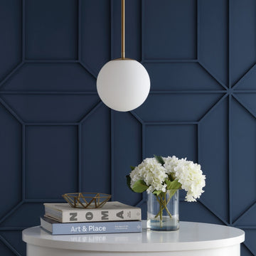 Bleecker 7.75" Metal/Glass Globe LED Pendant